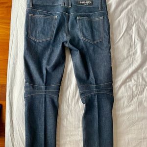 Balmain Indigo Biker Rib Jeans